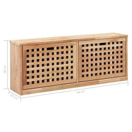 vidaXL Ławka ze schowkiem na buty, 94x20x38 cm, lite drewno orzechowe