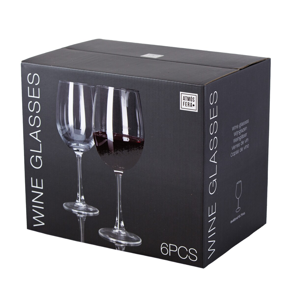 6X Kieliszki Do Wina Szampana Szklanki Eleganckie Szklane 465 Ml Zestaw