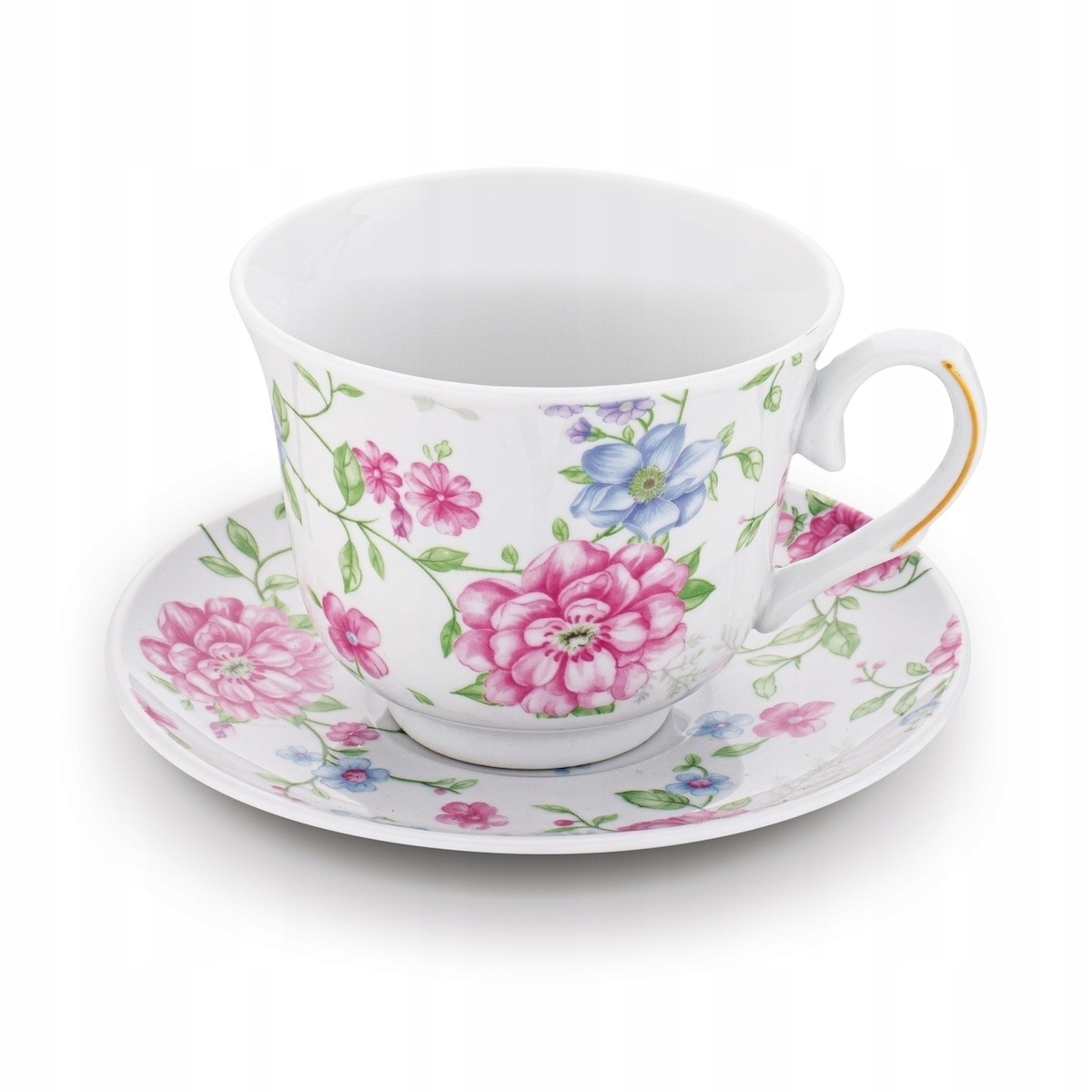 W PUDEŁKU Komplet filiżanek do kawy 250 ml NA PREZENT 6szt W KWIATY dekor