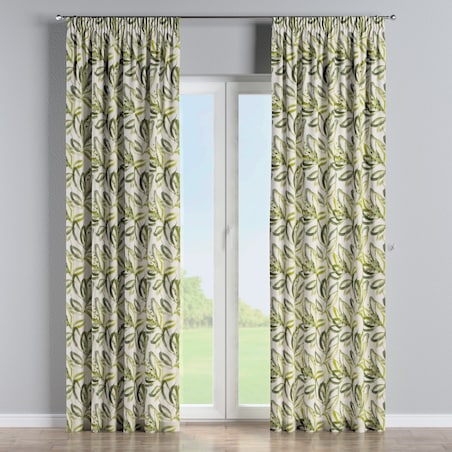 Zasłona na taśmie marszczącej 1 szt. 130x260 biało-zielony