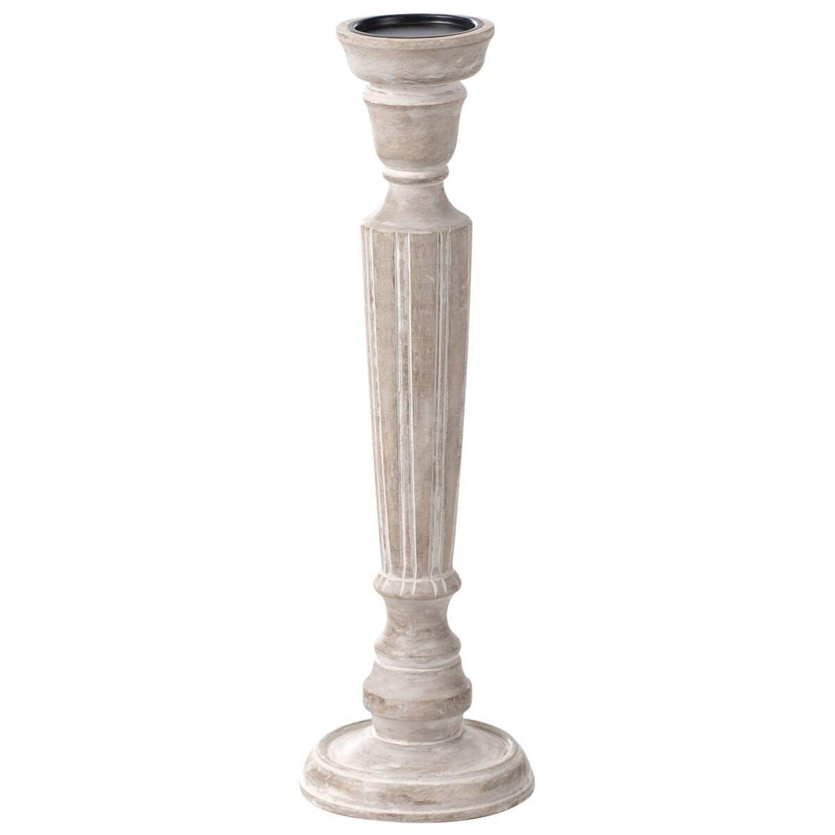 Świecznik MALLAWI Drewno mango 50 cm Jasnobrązowy