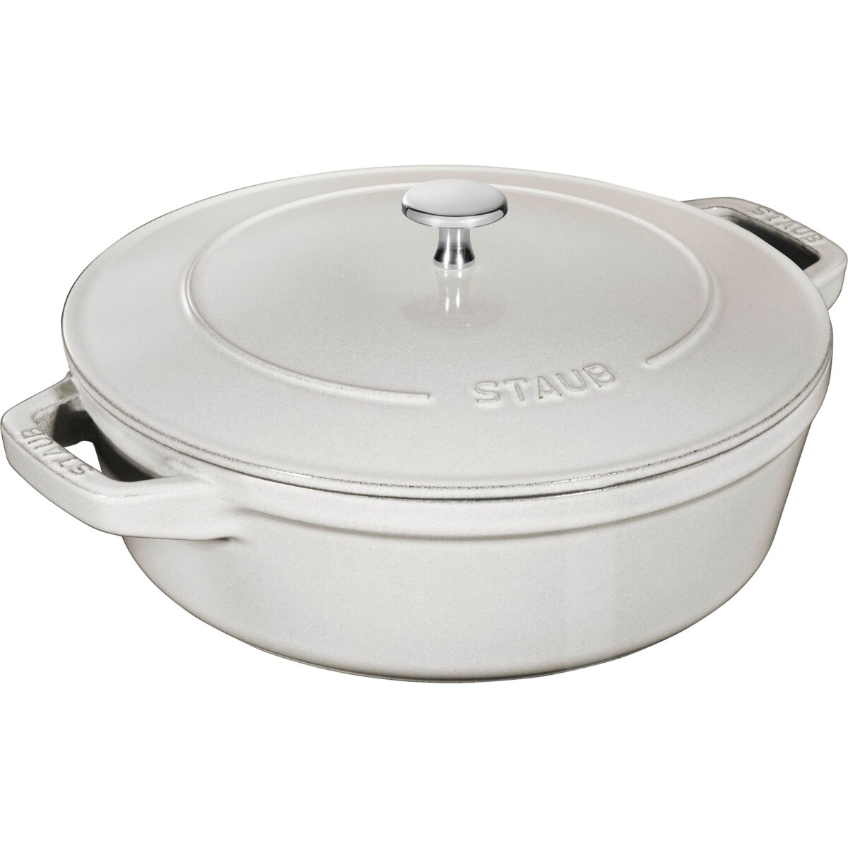 Zestaw 3 naczyń żeliwnych z pokrywką Staub - 24 cm, Biała trufla