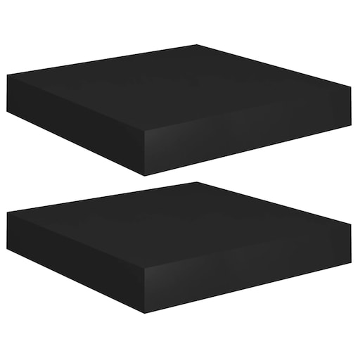 vidaXL Półki ścienne, 2 szt., czarne, 23 x 23,5 x 3,8 cm, MDF