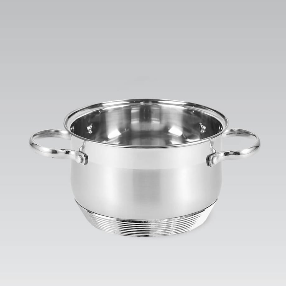 Garnek stalowy z pokrywką na indukcję gaz duży 26cm 8.2L MAESTRO