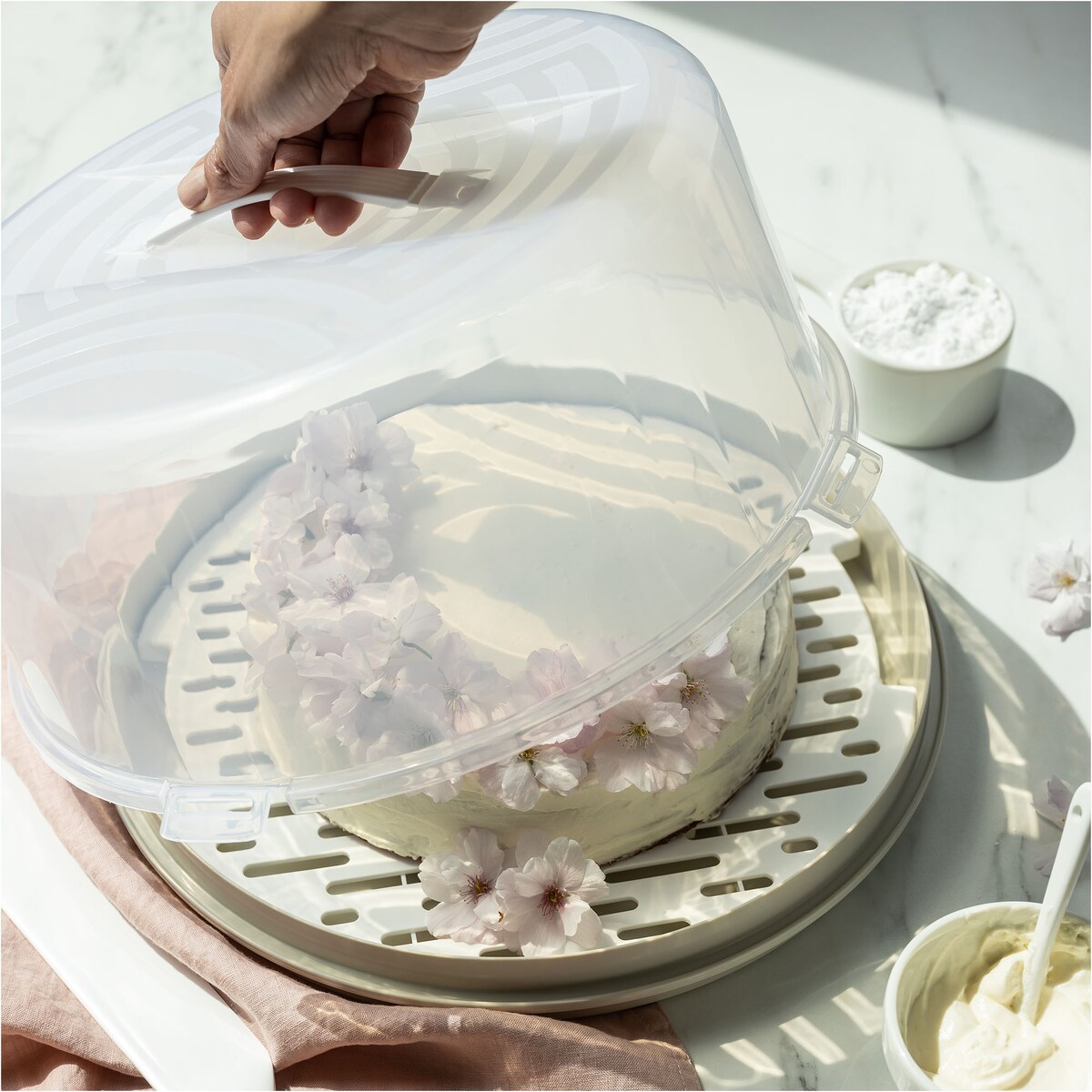 Pojemnik Na Tort Chłodzący Na Ciasto 15,6 Cm Okrągły Tortownica Z Pokrywą