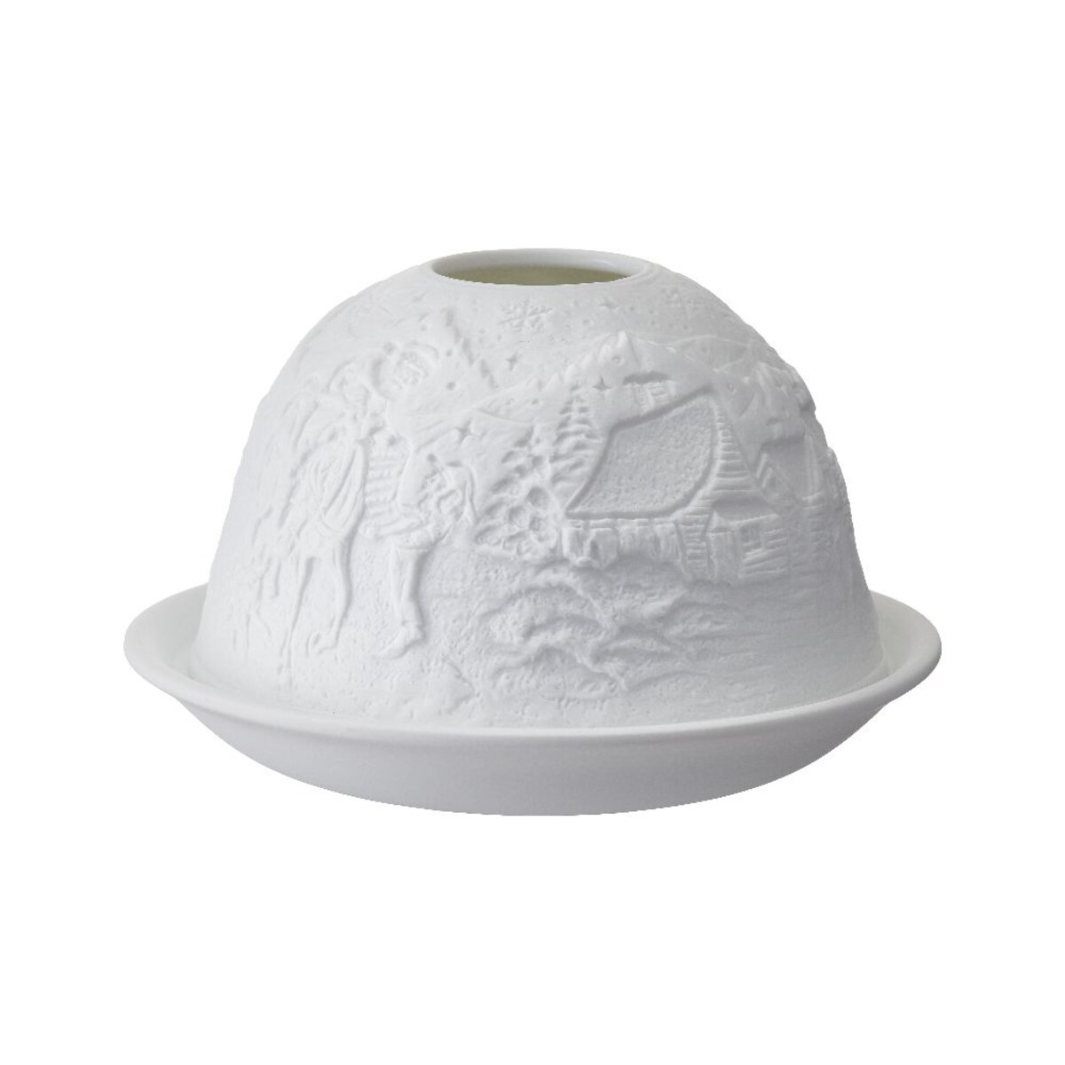 VILLA ITALIA Lampion porcelanowy na tealight z wkładem LED 7,5 cm MIKOŁAJ