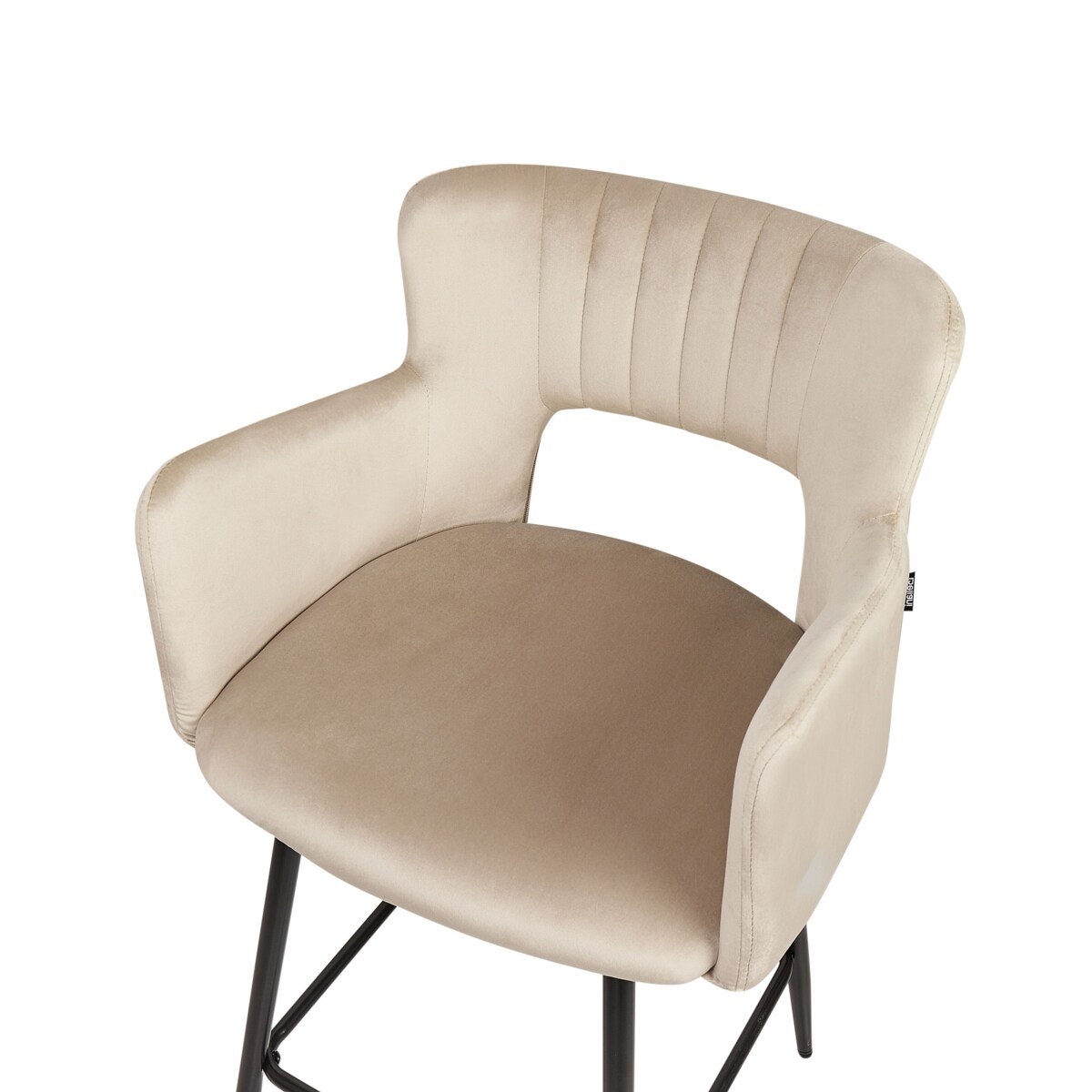 Zestaw 2 krzeseł barowych SANILAC Welur Beżowoszary