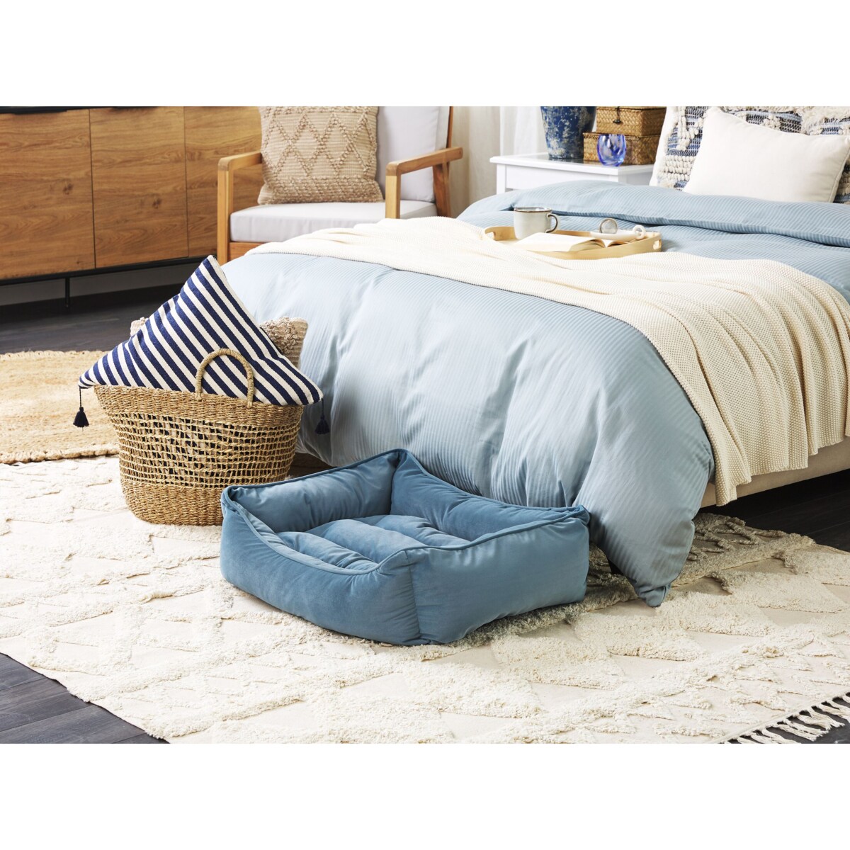 Legowisko IZMIR Welur Niebieski