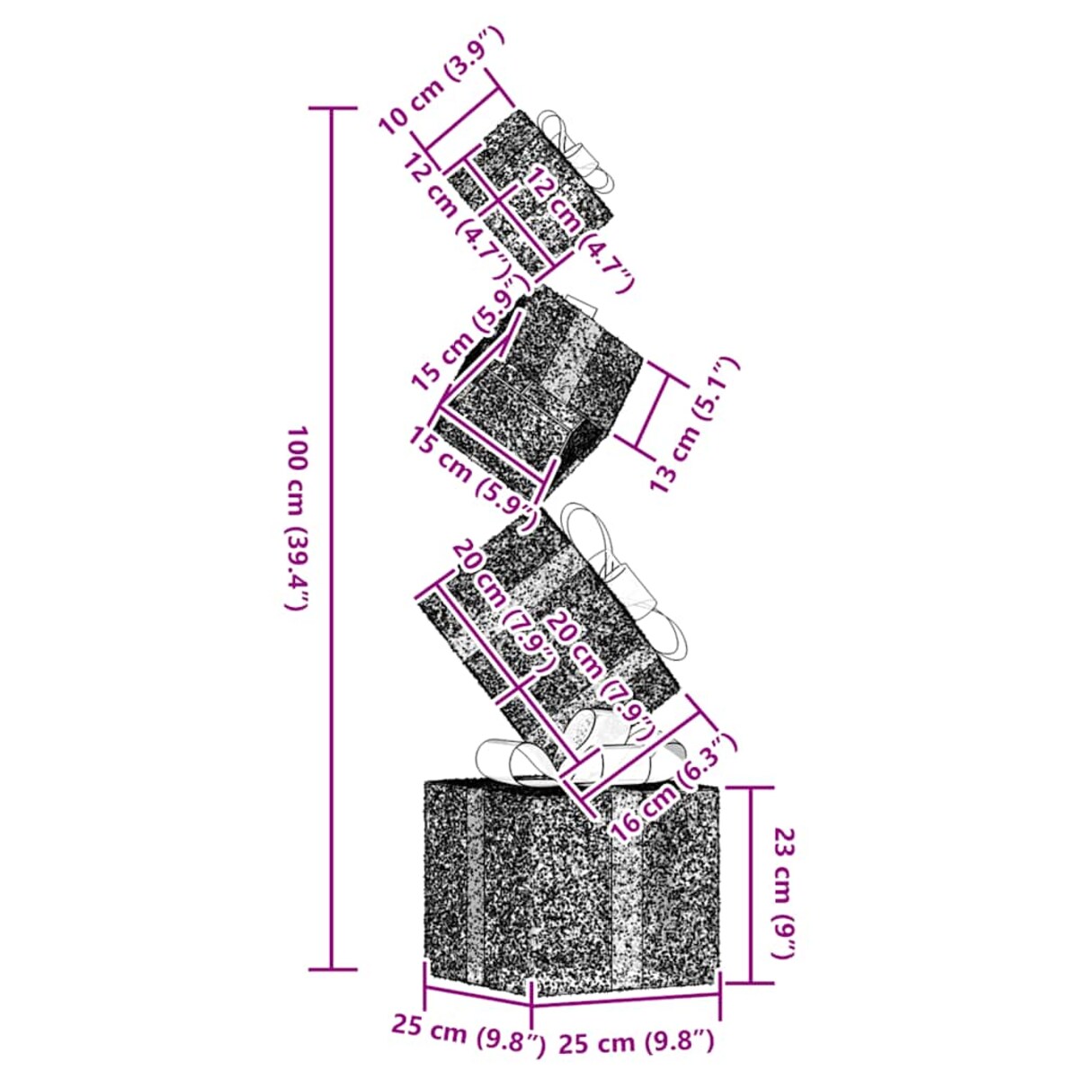 vidaXL Dekoracja świąteczna, prezent, 80 ciepłych białych LED
