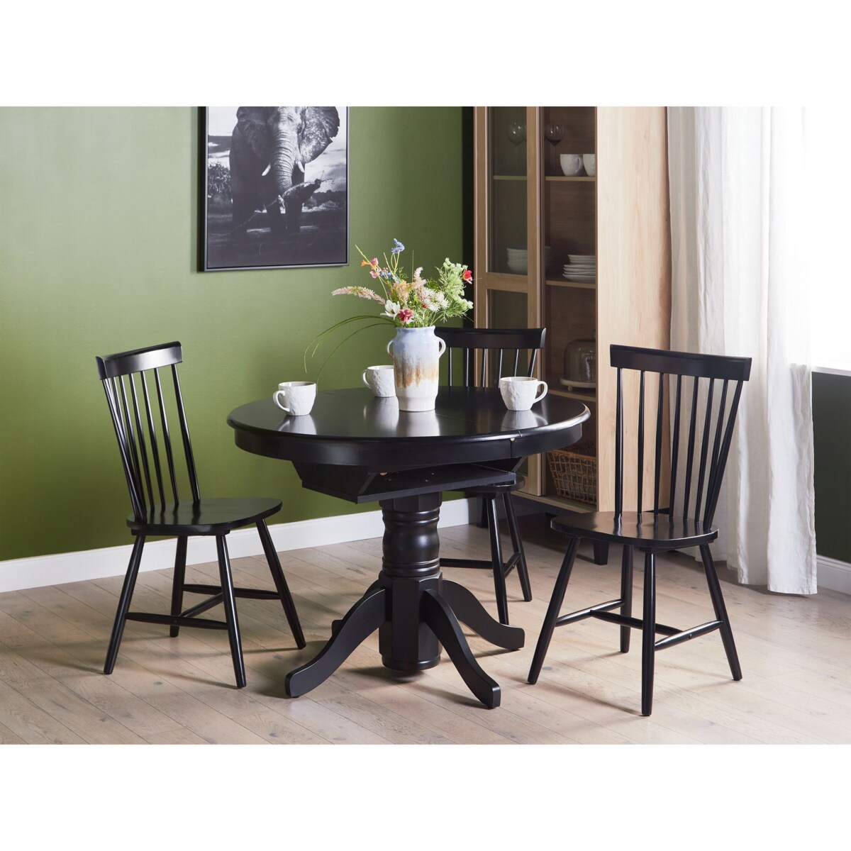 Stół do jadalni rozkładany 106/150 x 106 cm czarny AKRON