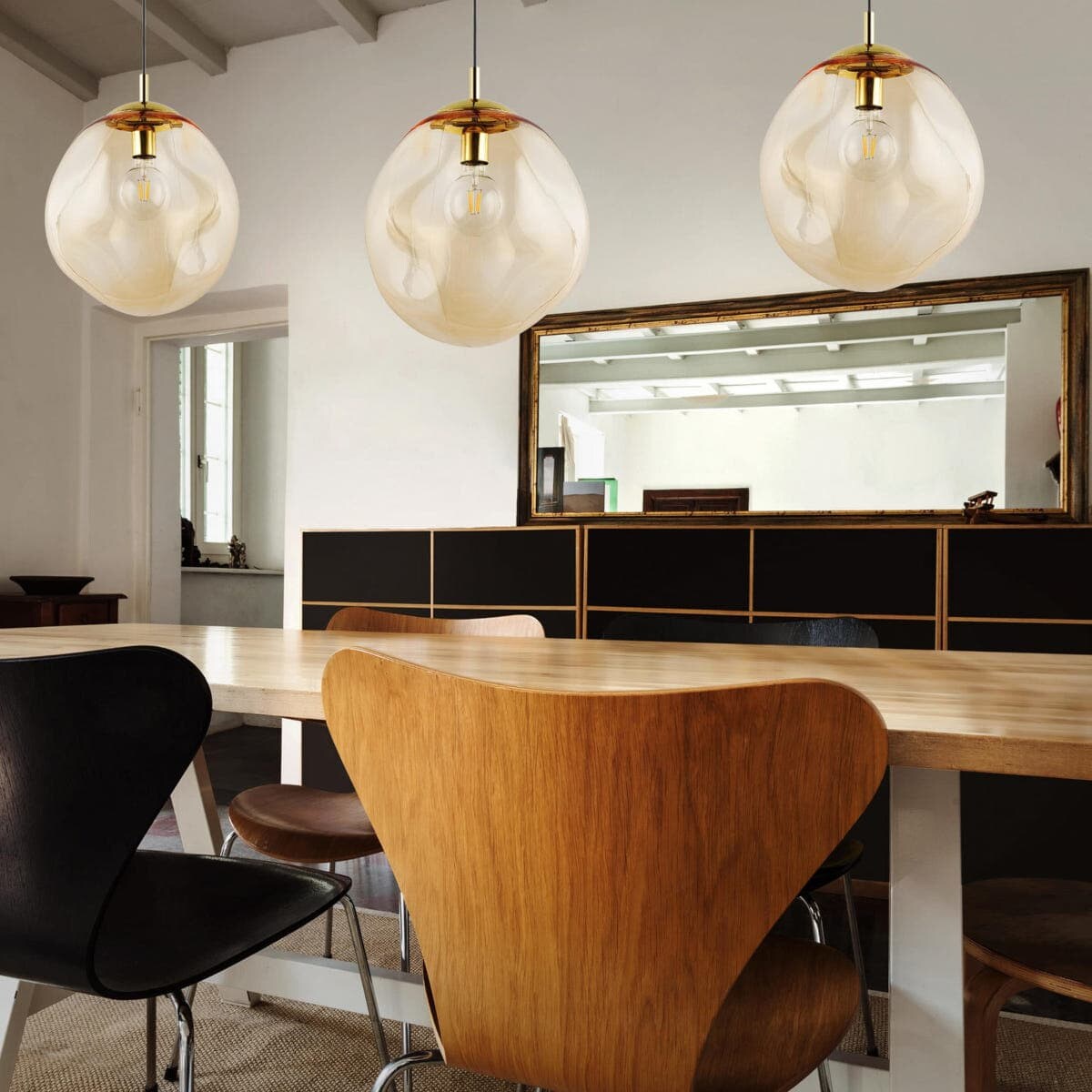 Modernistyczna lampa wisząca Sol 4261 TK Lighting szklana bursztynowa