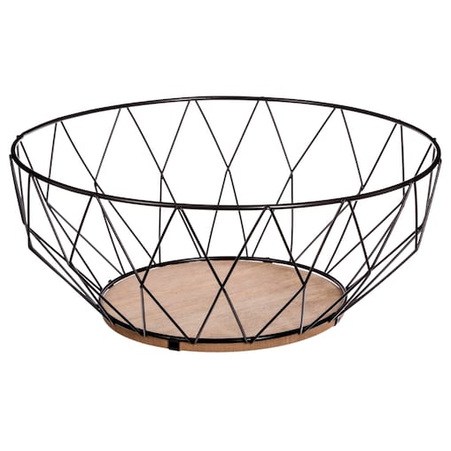 Koszyk na owoce, metalowy, Ø 28 cm, kolor czarny