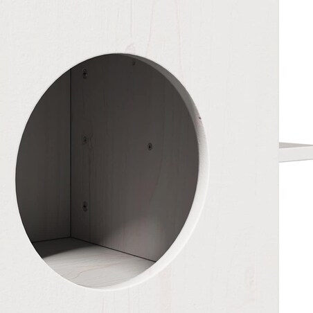 vidaXL Domek dla kota, białe, 51x35x30 cm, lite drewno sosnowe