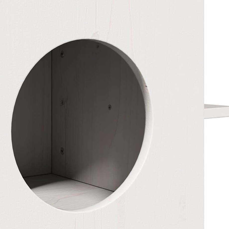 vidaXL Domek dla kota, białe, 51x35x30 cm, lite drewno sosnowe