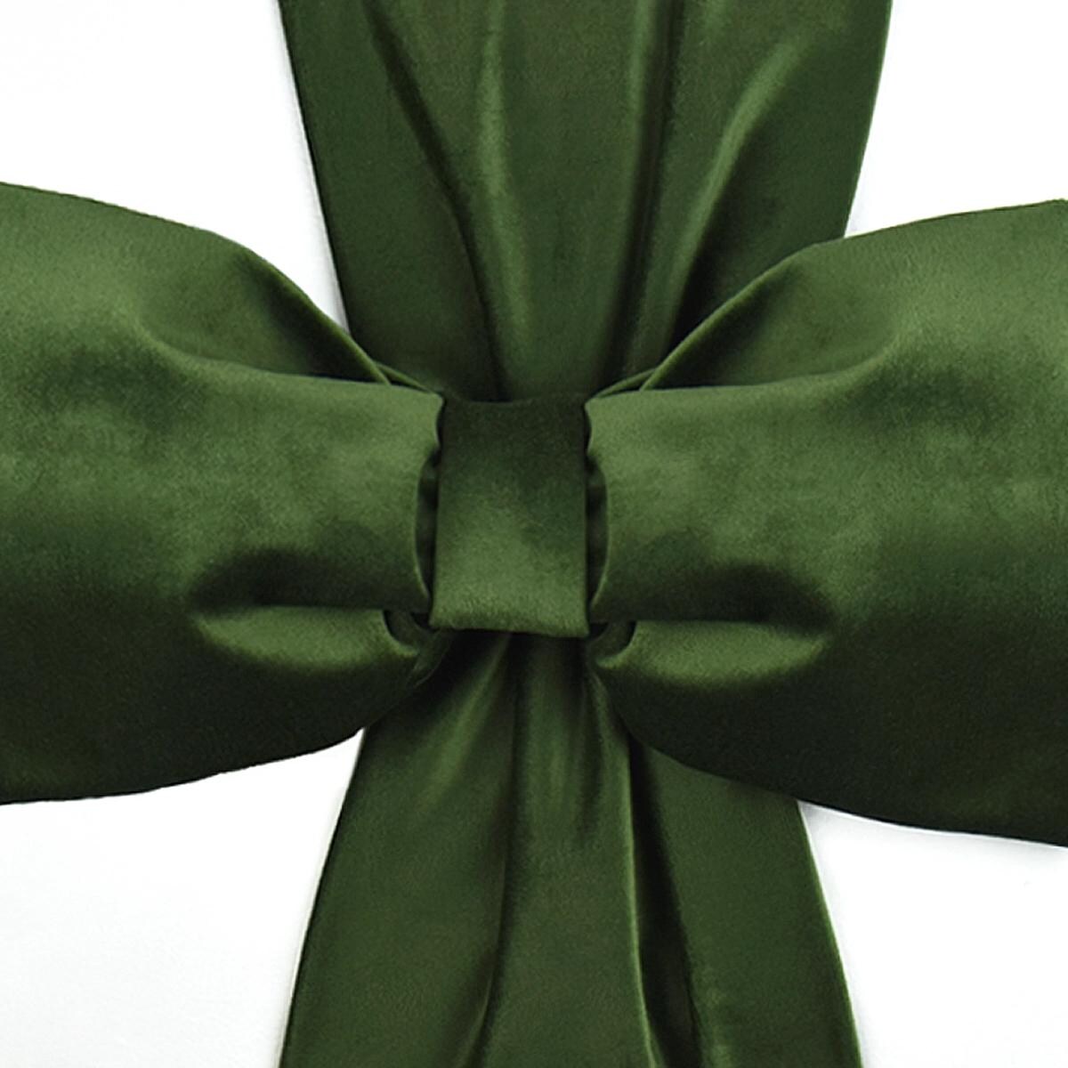 Poduszka VELVET VE2295 | Oliwkowa kokarda 40 x 40 cm