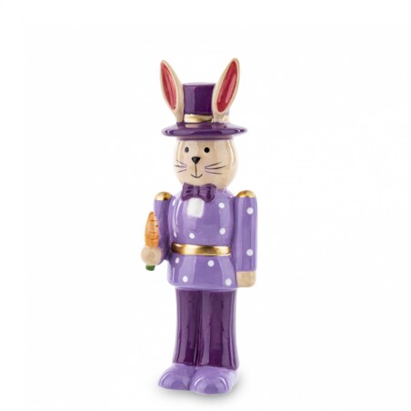 Dekoracja - kolorowy królik 19,5x6,5x5,5 cm ORECCHIO small - granatowy mundur