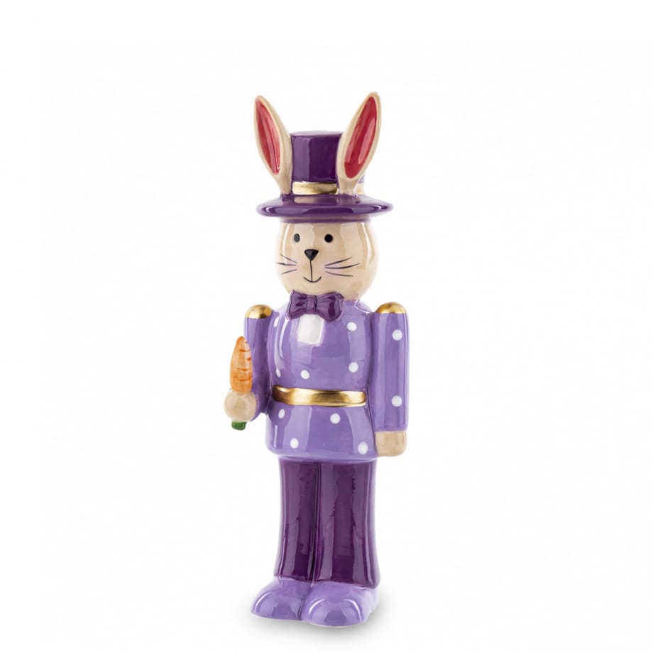 Dekoracja - kolorowy królik 19,5x6,5x5,5 cm ORECCHIO small - granatowy mundur