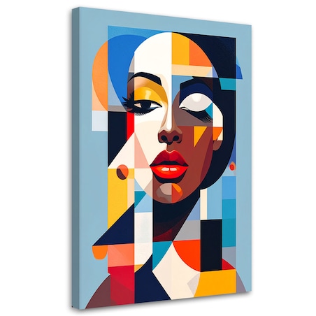 Obraz do salonu sypialni, Portret Kobiety w stylu Bauhaus 70x100