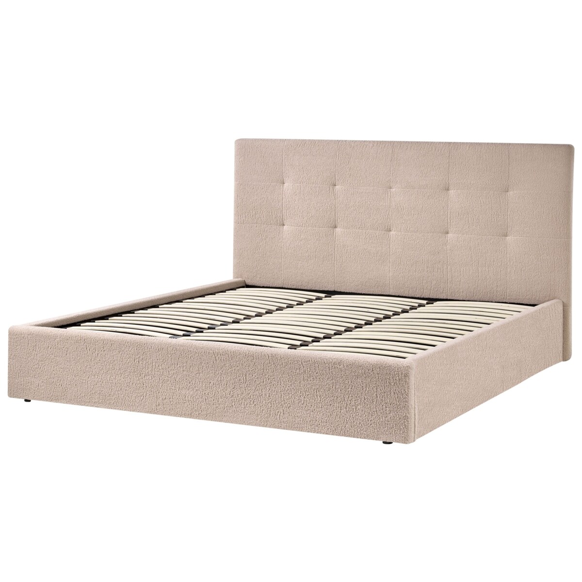 Łóżko z pojemnikiem Boucle LORIENT 180 x 200 cm Beżowy