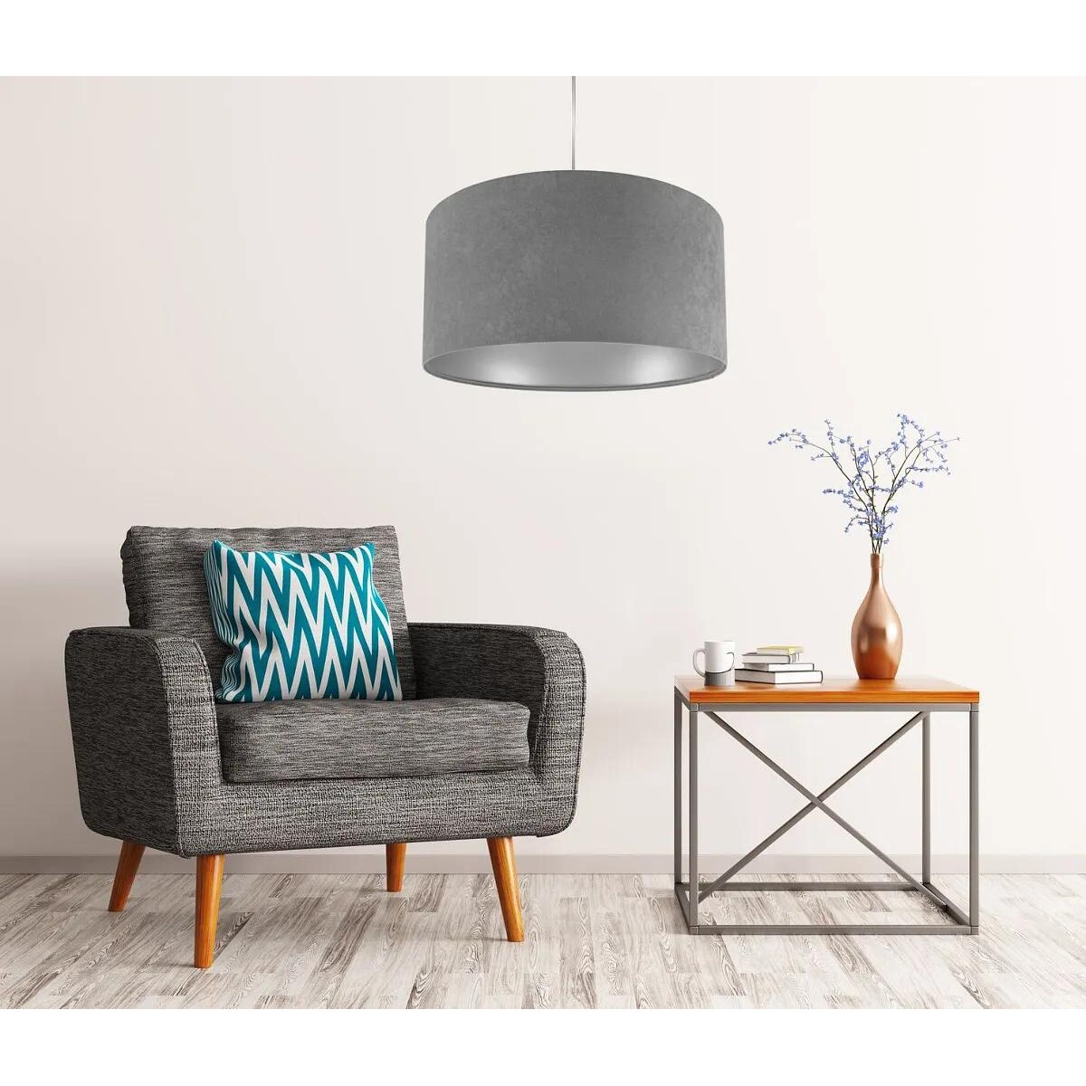 Lampa wisząca HOME 60 szara/srebrna