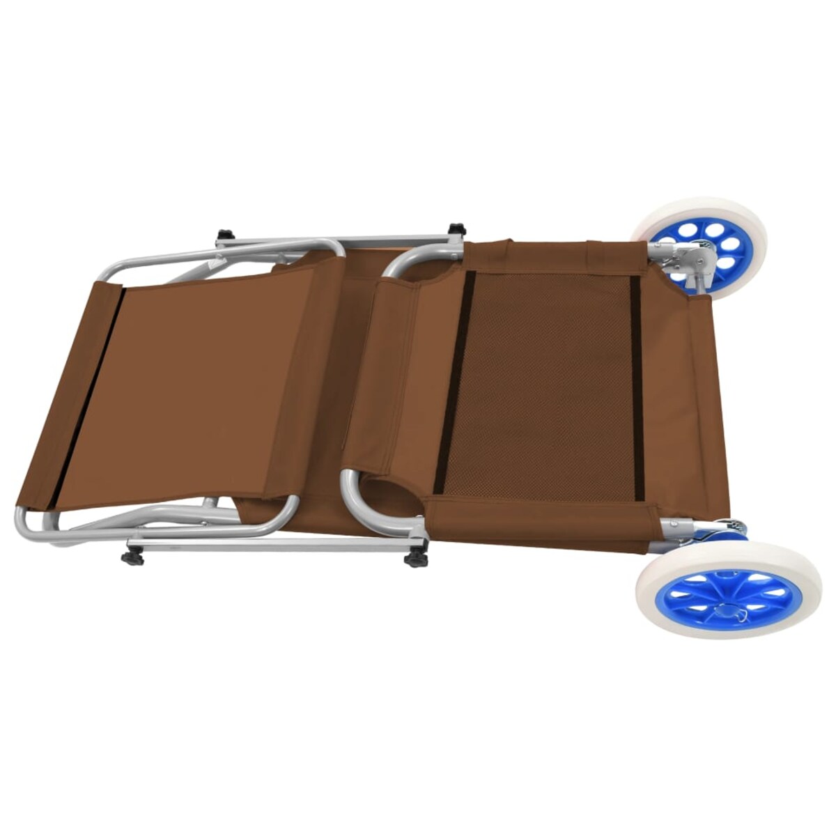 vidaXL Składany leżak z zadaszeniem i kółkami, stal, taupe