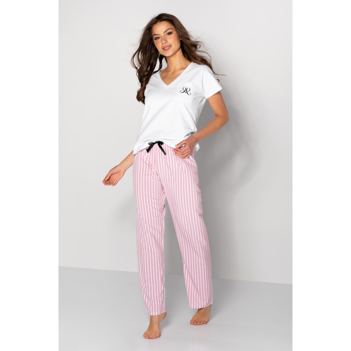 Piżama Jennifer White-Pink, XL