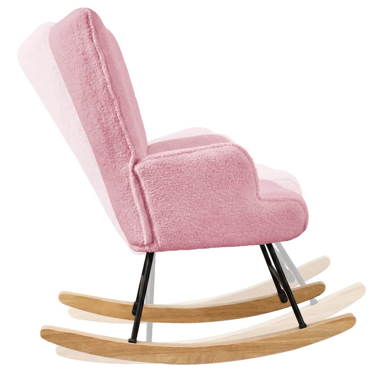 Fotel bujany tapicerowany baranek wygodny wypoczynkowy uszak salon różowy
