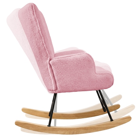 Fotel bujany tapicerowany baranek wygodny wypoczynkowy uszak salon różowy