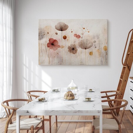 Obraz Canvas Do Salonu Polne Kwiaty Maki Styl Vintage Abstrakcja 70x50cm