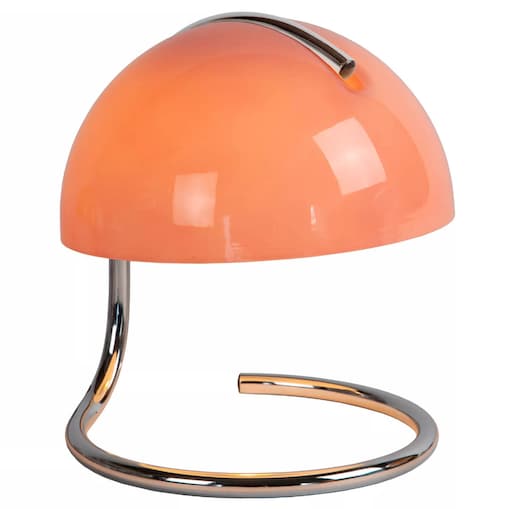 Stojąca lampa biurkowa Cato z metalu do salonu różowa złota