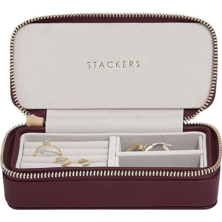 Pudełko podróżne na biżuterię Stackers Travel classic burgundowe