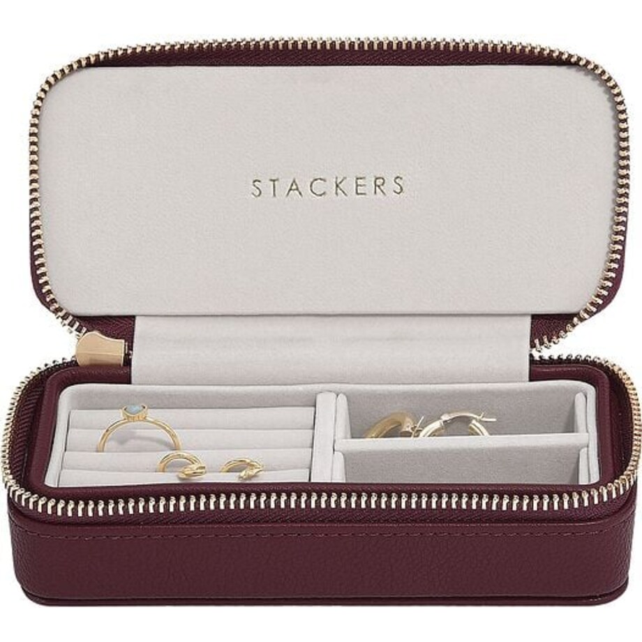 Pudełko podróżne na biżuterię Stackers Travel classic burgundowe