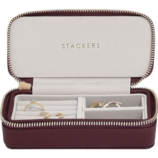 Pudełko podróżne na biżuterię Stackers Travel classic burgundowe