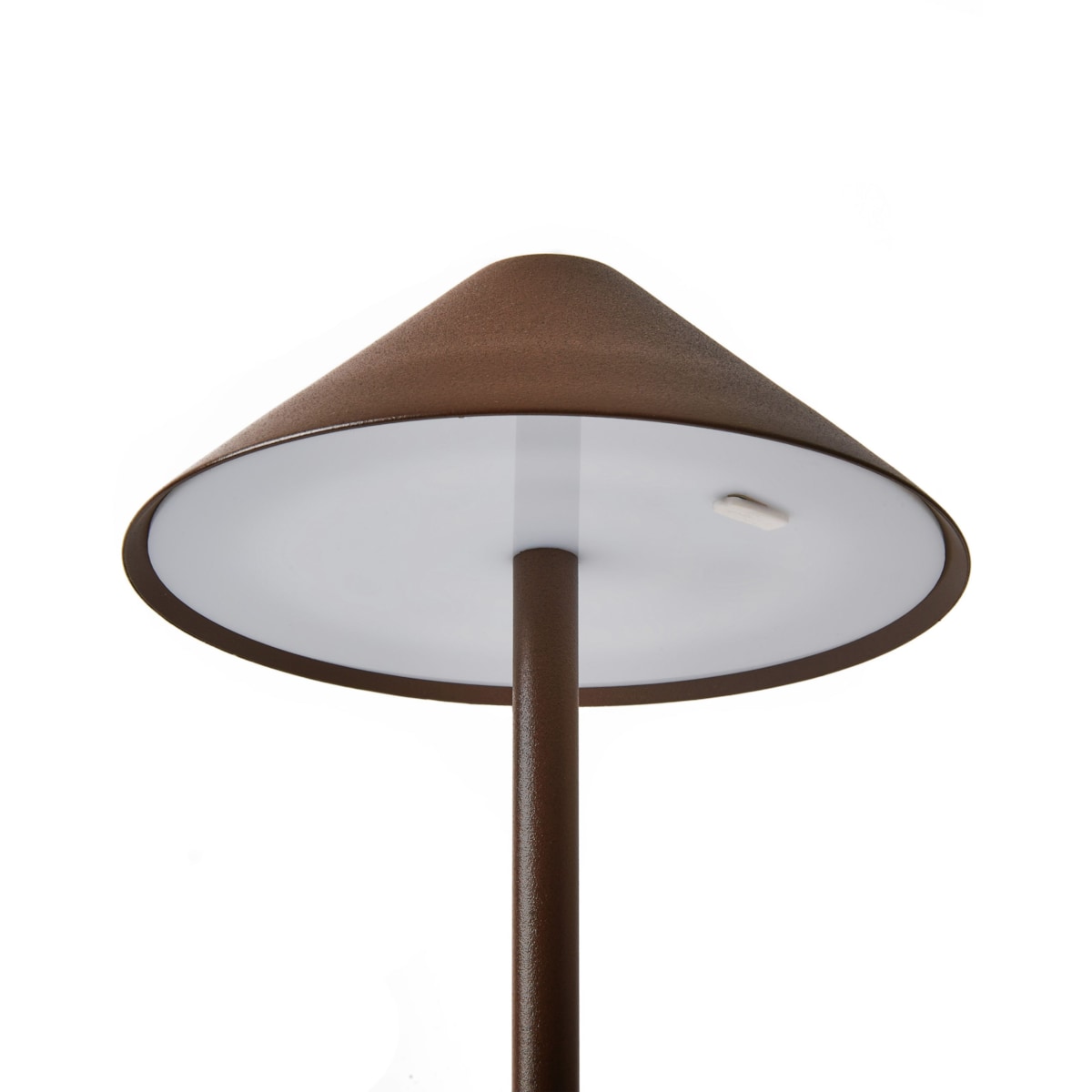 Bezprzewodowa lampa stołowa LED metalowa brązowa FRANCOLI