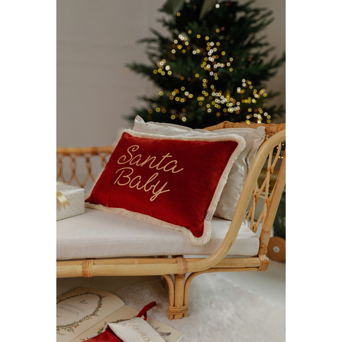 Poduszka Świąteczna Carmin Red z personalizacją