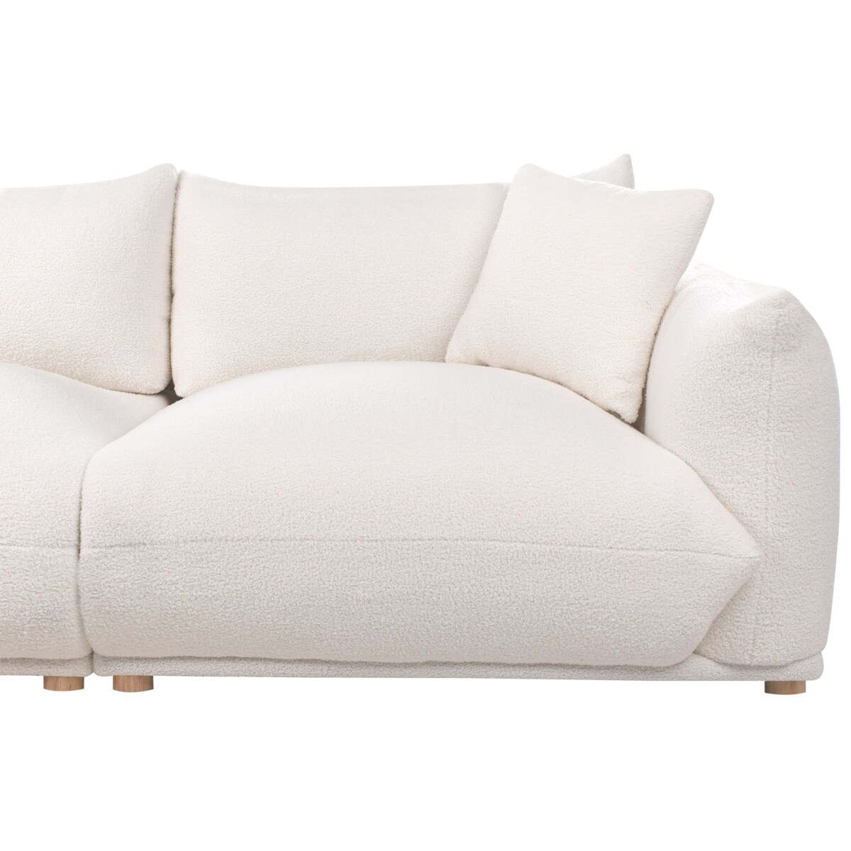 Sofa LUVOS Boucle Złamana biel dla 3 osób