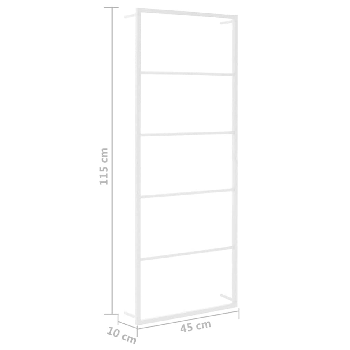 vidaXL Wieszak na ręczniki biały 45x10x115 cm stalowy