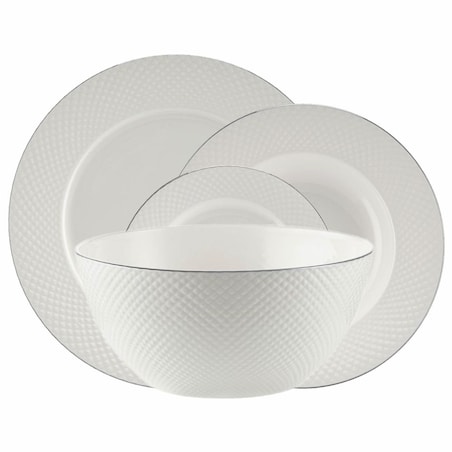 VILLA ITALIA Serwis obiadowy porcelanowy na 6 osób BARI PLATIN