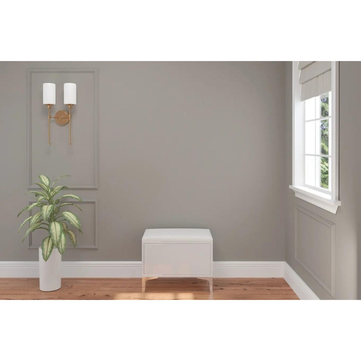 Elegancki, biały zestaw mebli do przedpokoju Dancan EVELINE / wysoki połysk