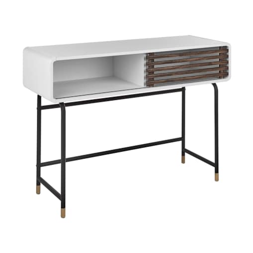 Konsola biała z ciemnym drewnem RIFLE