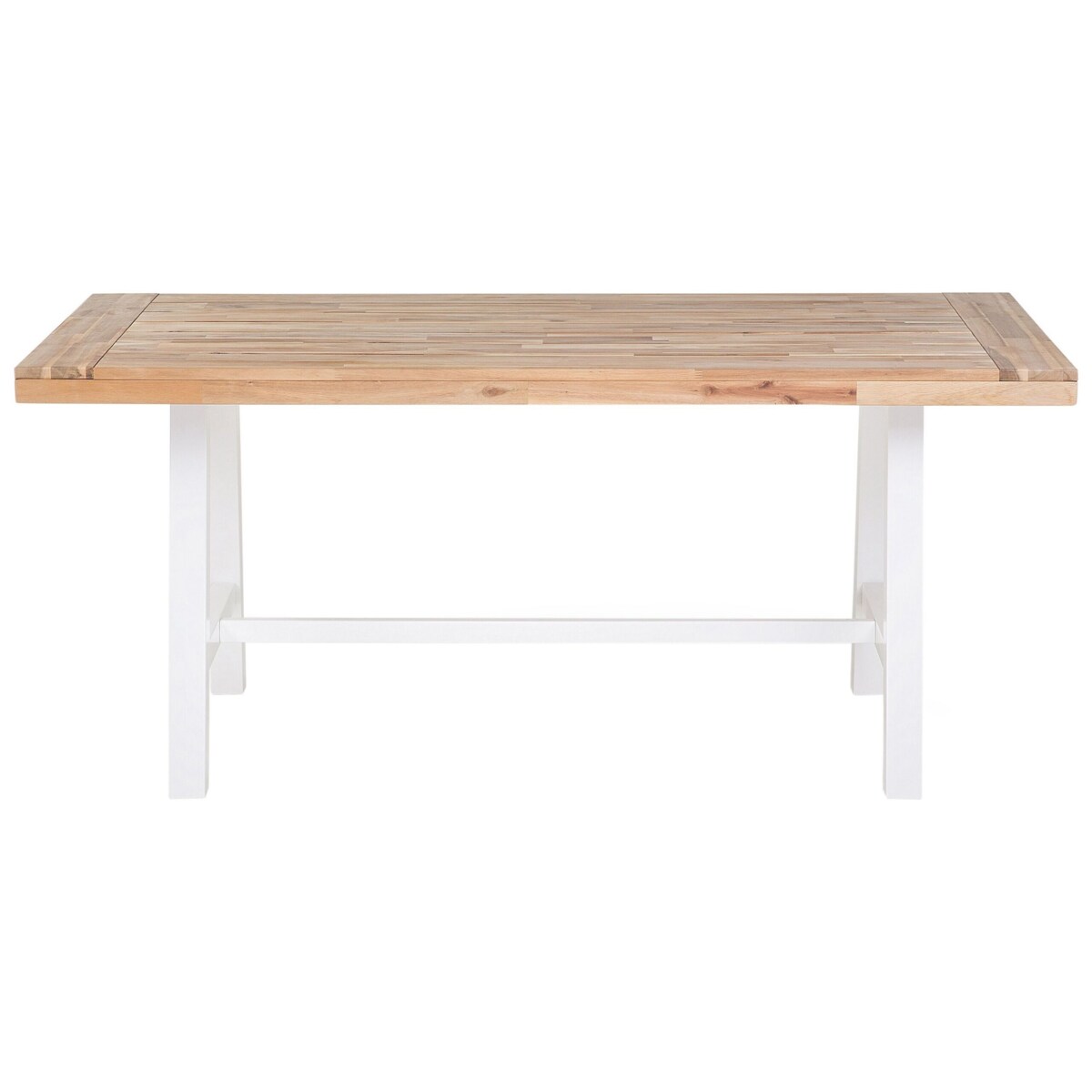 Zestaw ogrodowy drewniany stół i 2 ławki biały SCANIA