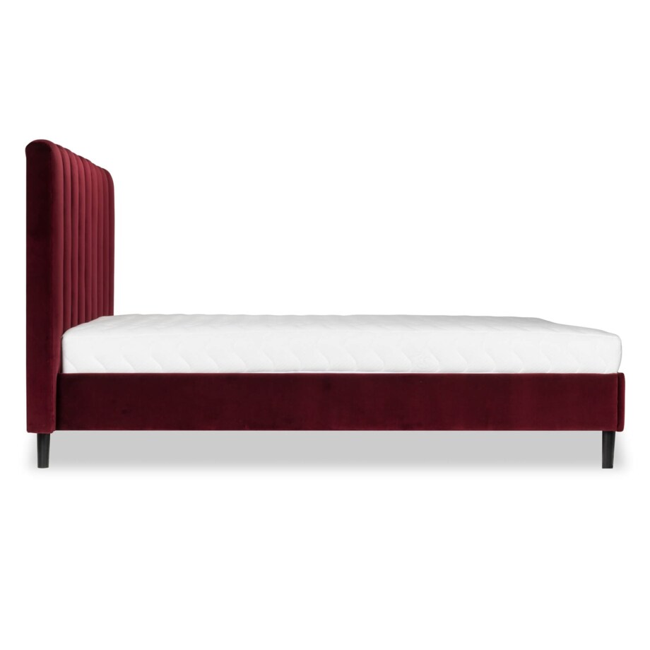 Łóżko Magnolia (160X200) w tkaninie Welur Bordowy