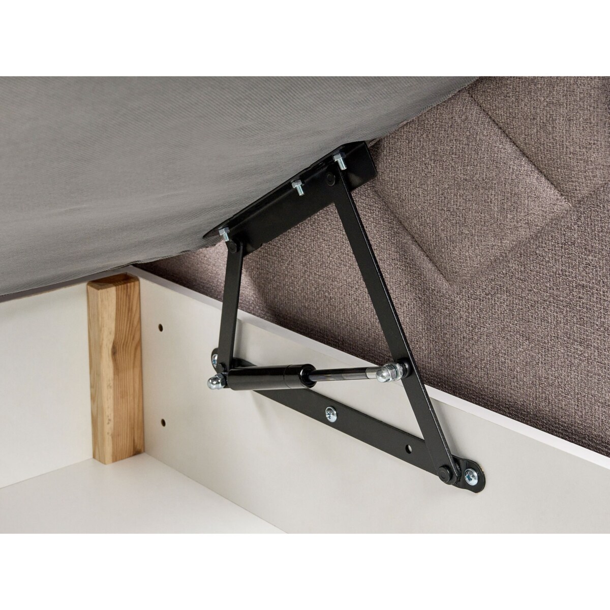 Łóżko kontynentalne z pojemnikiem ESQUIRE 160 x 200 cm Beżowoszary