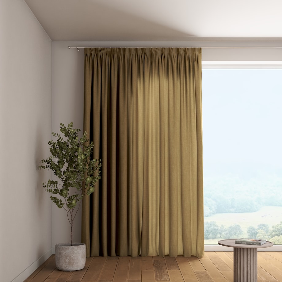 Zasłona na taśmie marszczącej 1 szt. 130x245 khaki