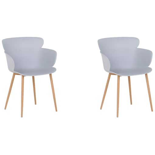 Zestaw 2 krzeseł do jadalni szary SUMKLEY