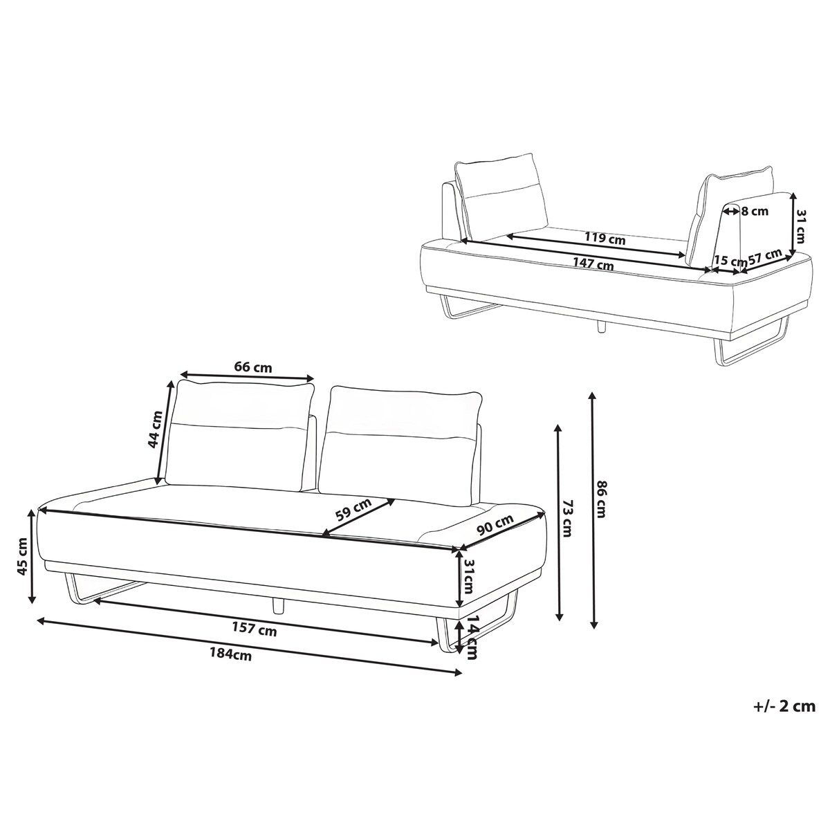 Sofa dla 3 osób FAXEN Biały