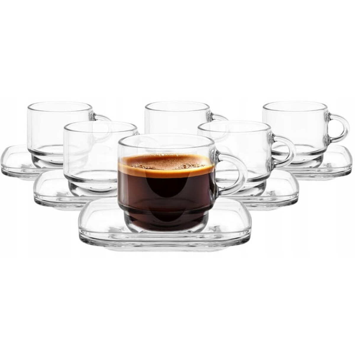 Filiżanka do espresso 70ml + spodek komplet 6szt od GLASMARK
