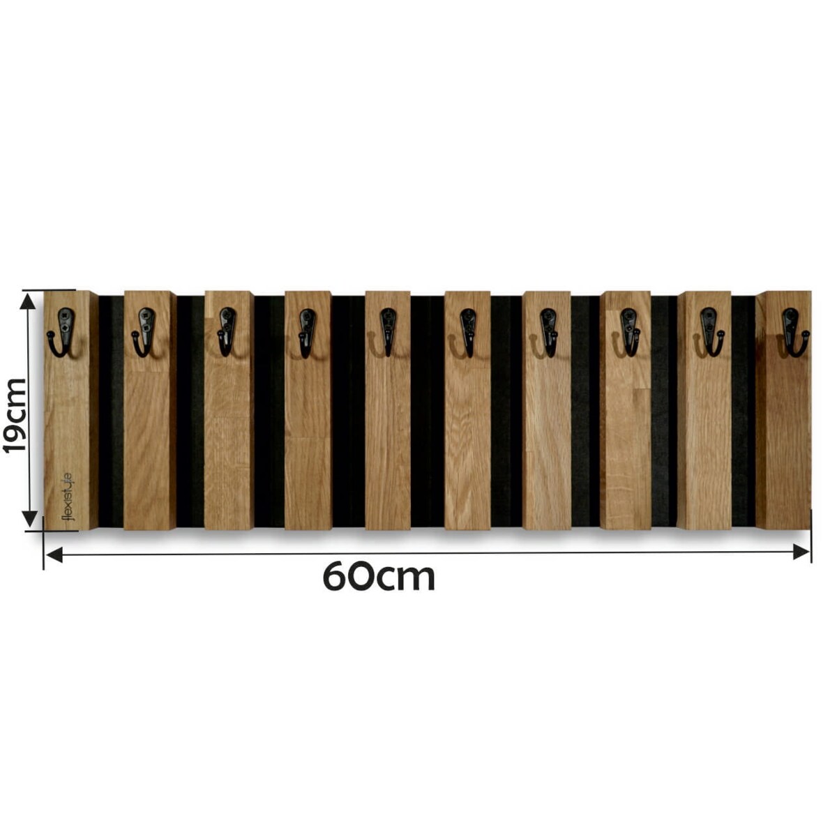 Drewniany wieszak na klucze Lamele 60cm