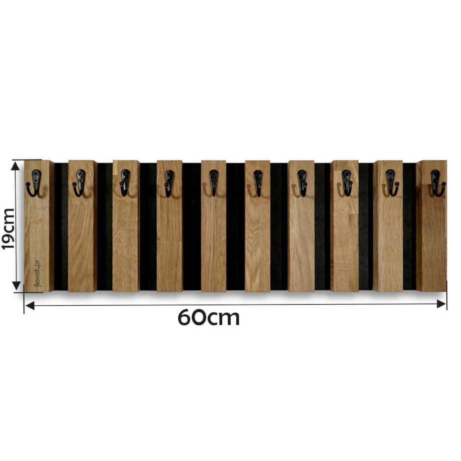 Drewniany wieszak na klucze Lamele 60cm