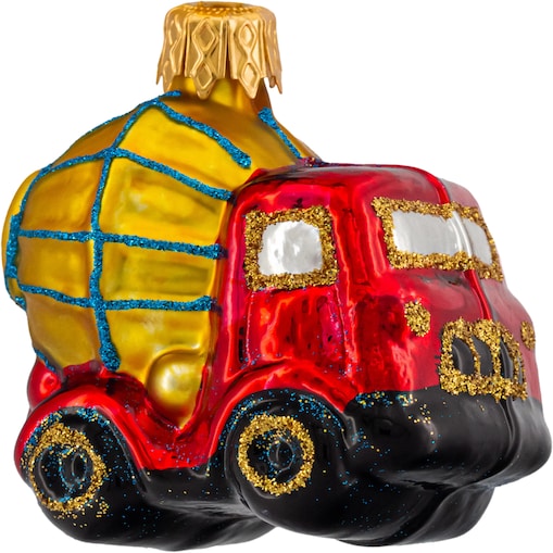 Bombka choinkowa szklana, ręcznie malowana: Betoniarka: mini